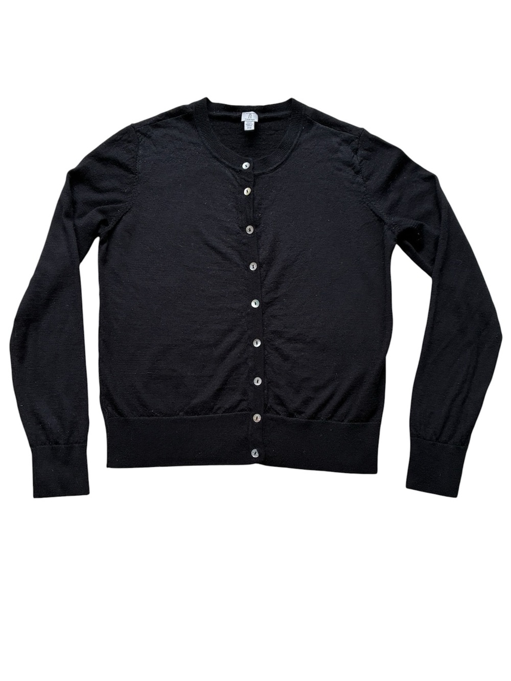 Tristan Women's Black Merino Wool Button Front Cardigan Sweater Size Small